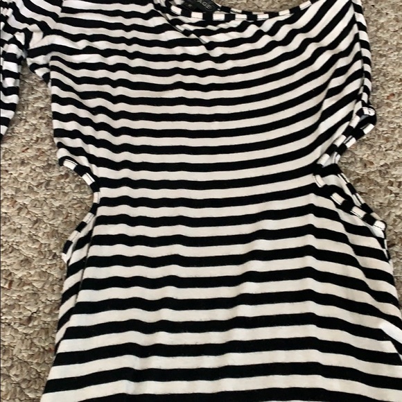 Rampage One-Shoulder B&W Striped Dress, M - Picture 4 of 6